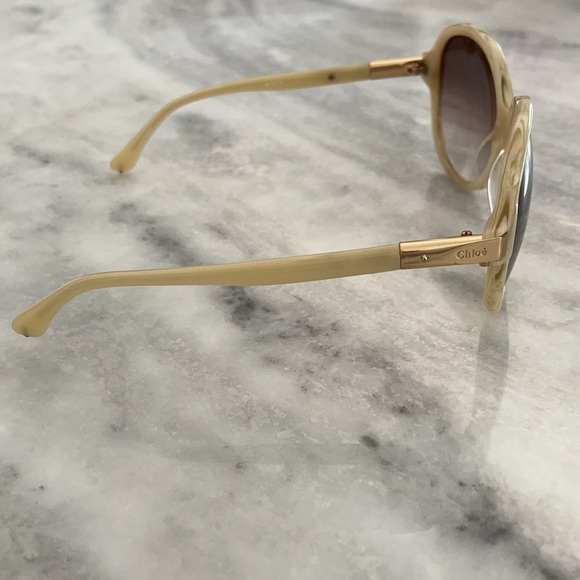 Chloe Ivory & Gold Sunglasses